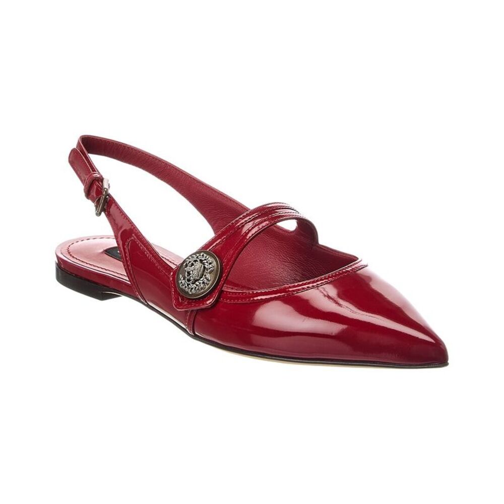 Dolce & Gabbana Leather Slingback Flat, Red